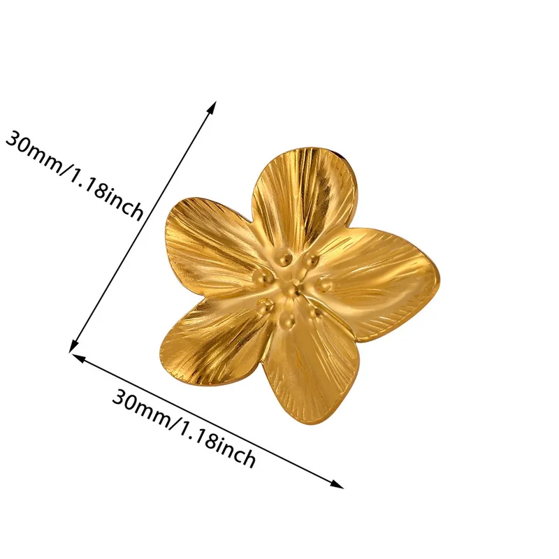 Broche acero inoxidable flor