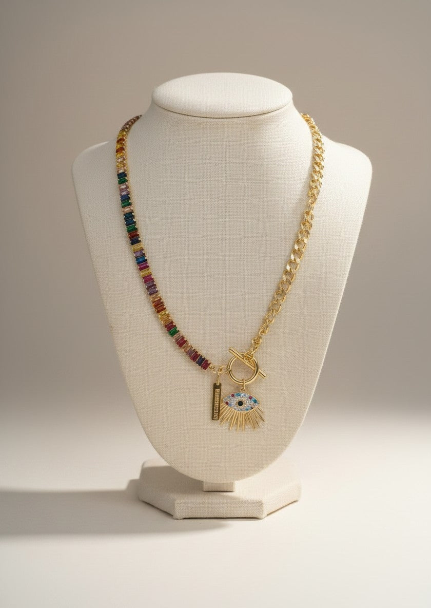 Collar multicolor ojo turco