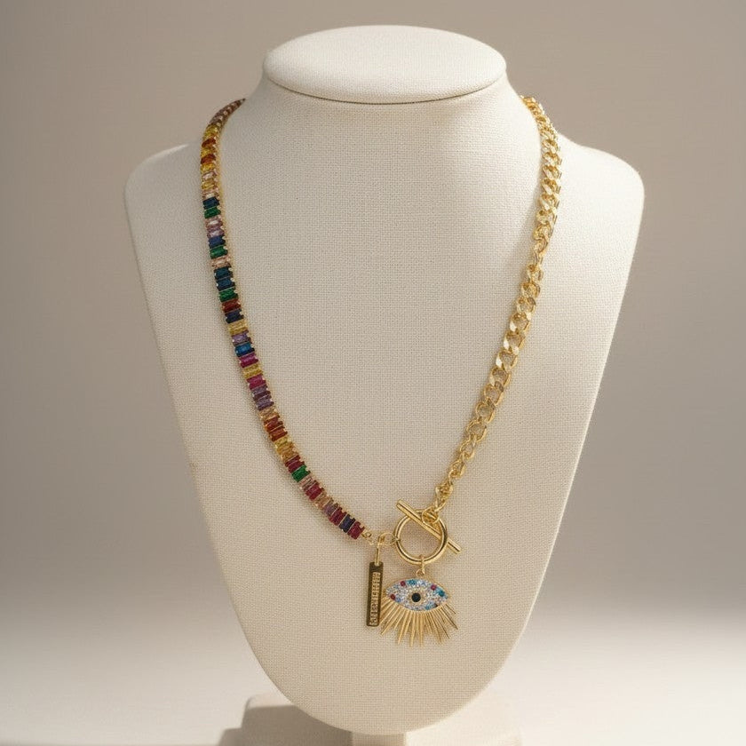 Collar multicolor ojo turco