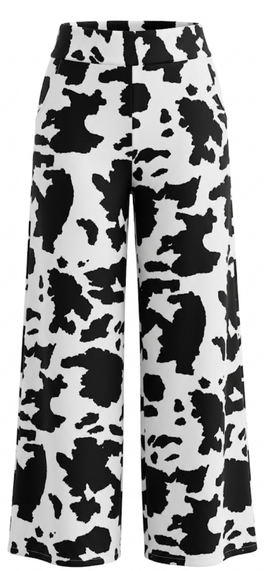 Pantalón diseño vaca tela crepé