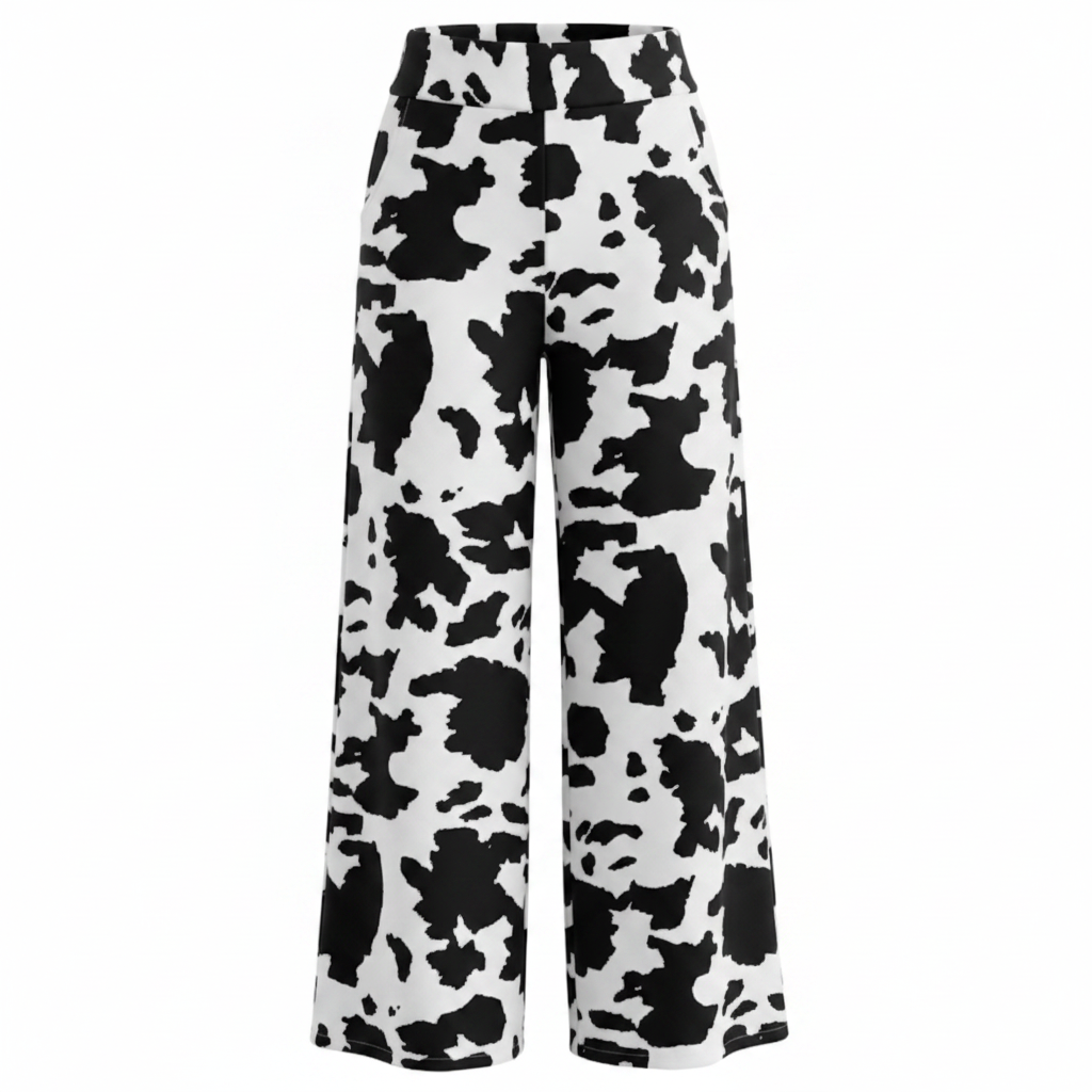 Pantalón diseño vaca tela crepé