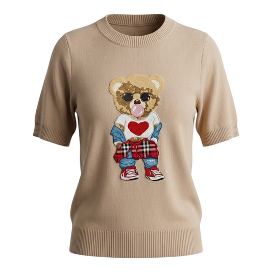 Blusa de punto diseño oso