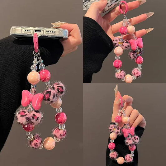 Cadena para teléfono rosa