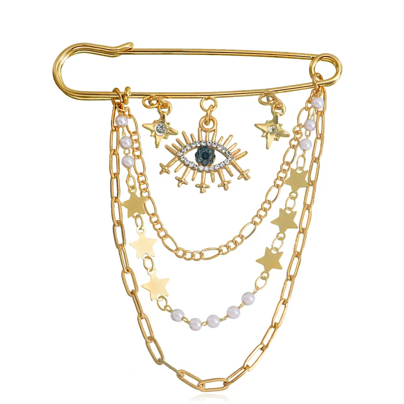 Pin ojo con perlas