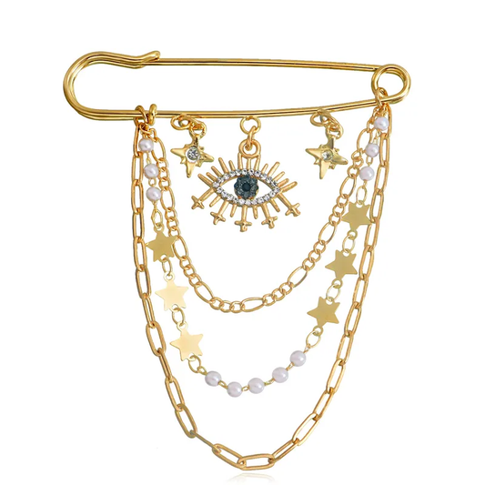 Pin ojo con perlas