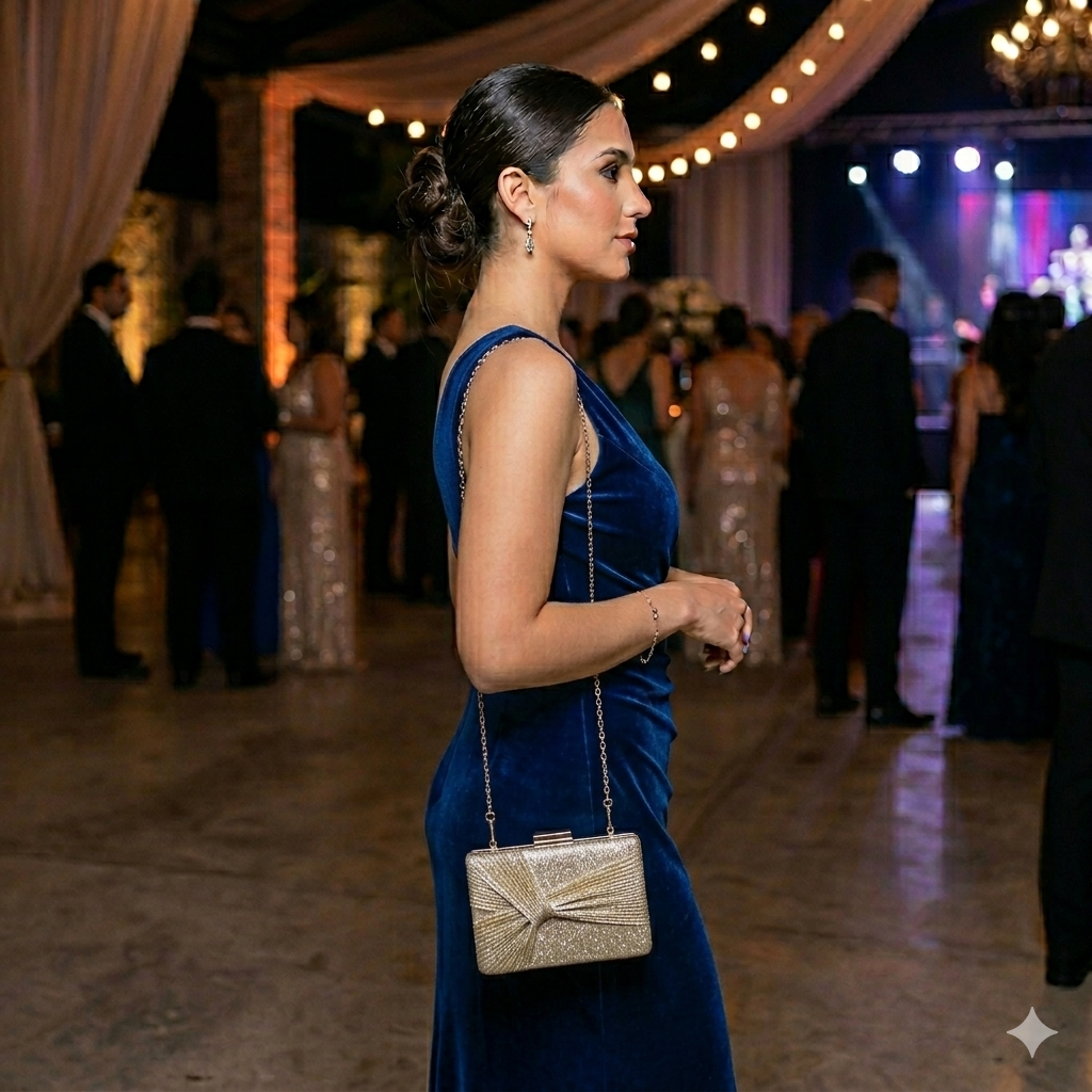Bolsa de fiesta plisada
