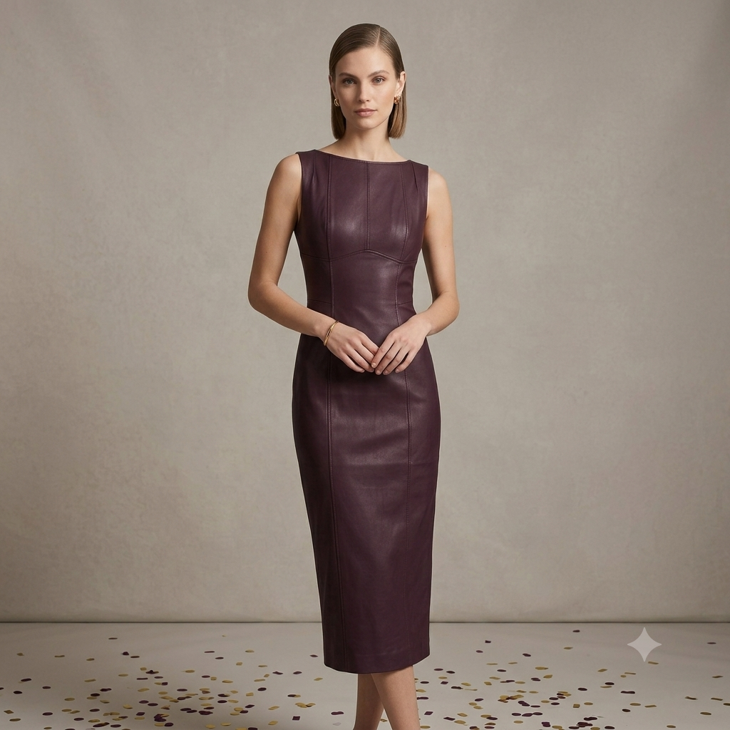 Vestido vinipiel largo
