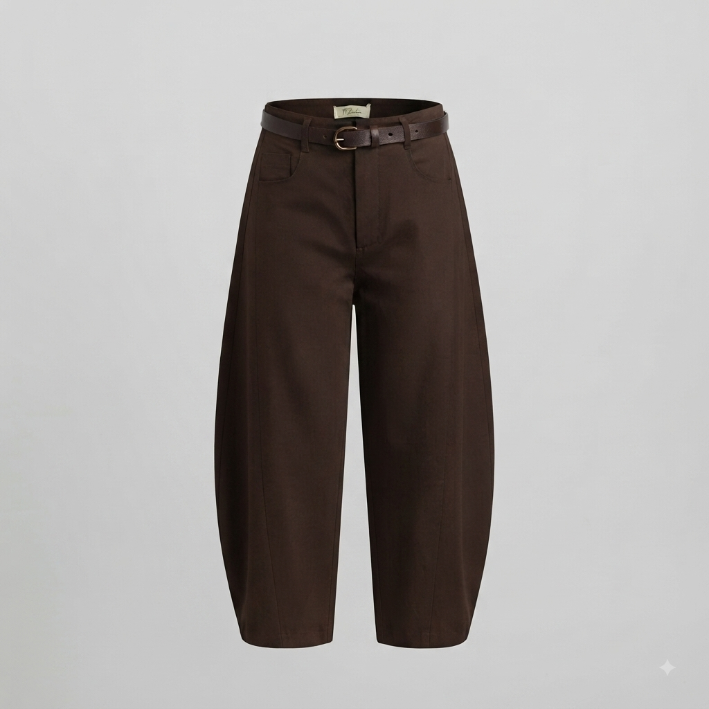 Pantalón de vestir barrel con cinturon