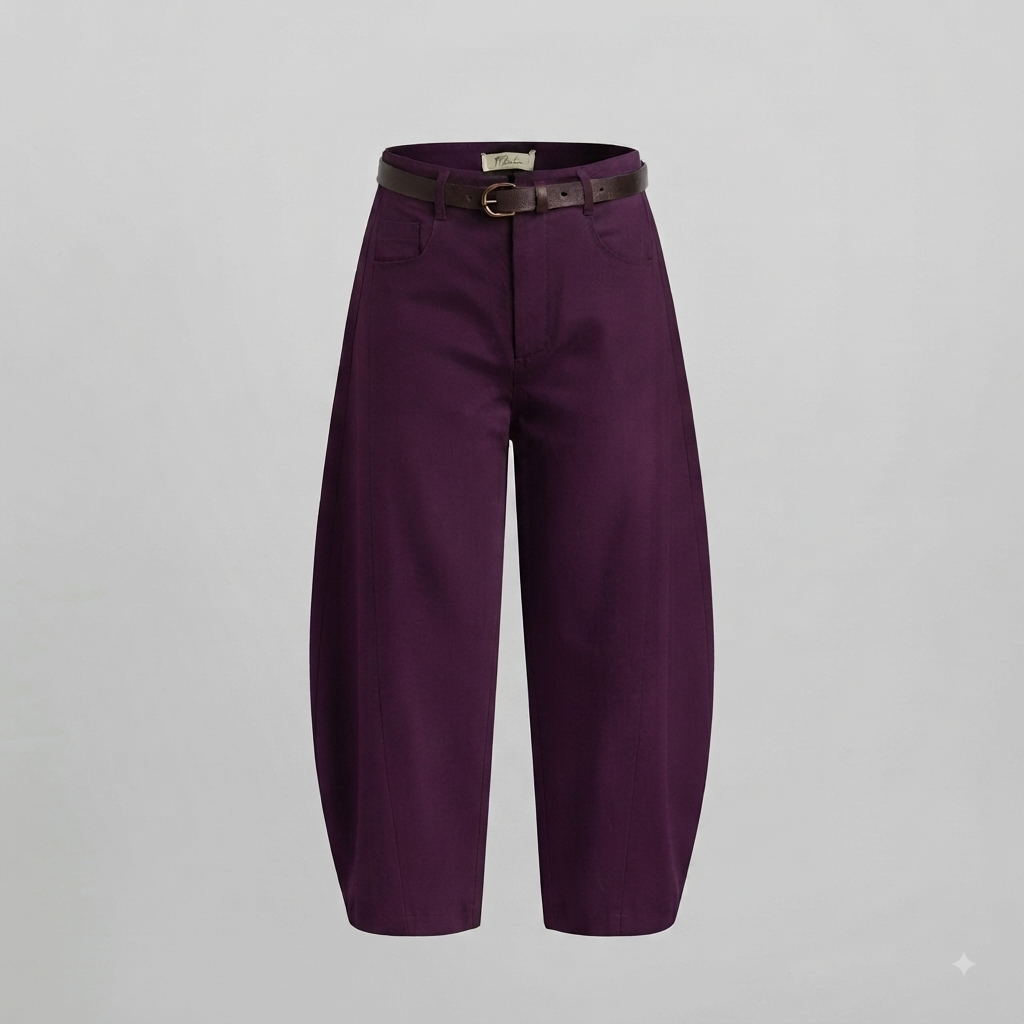 Pantalón de vestir barrel con cinturon