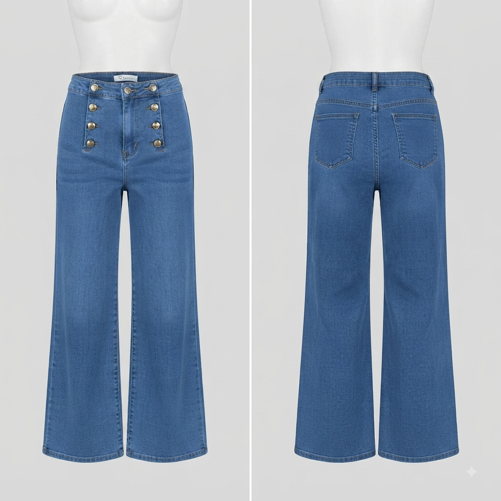 Pantalón mezclilla diseño botones