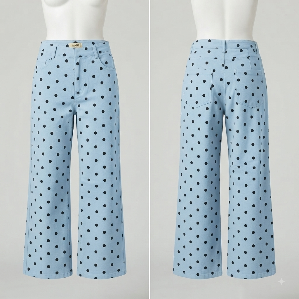 Pantalón mezclilla polka dot