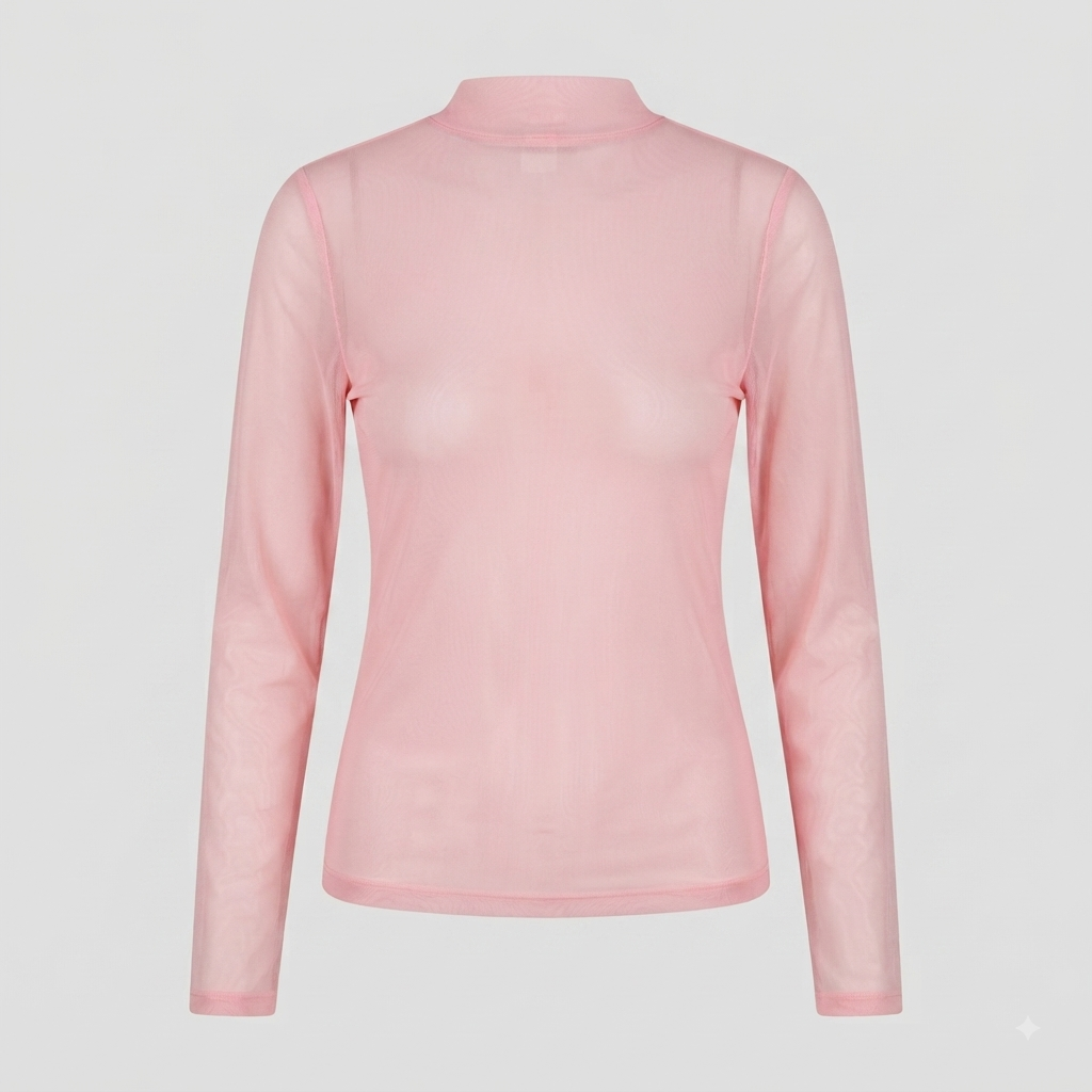 Blusa traslúcida tela mesh