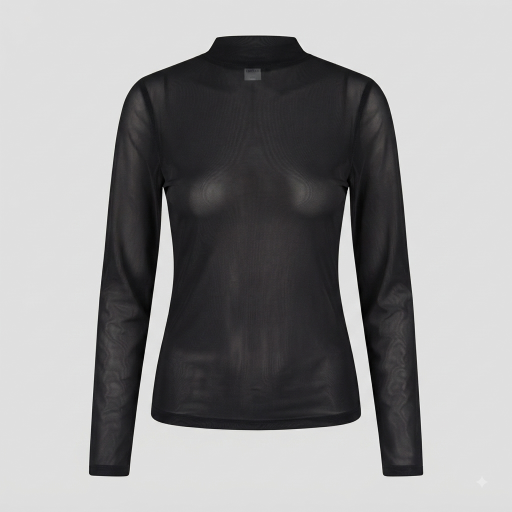 Blusa traslúcida tela mesh