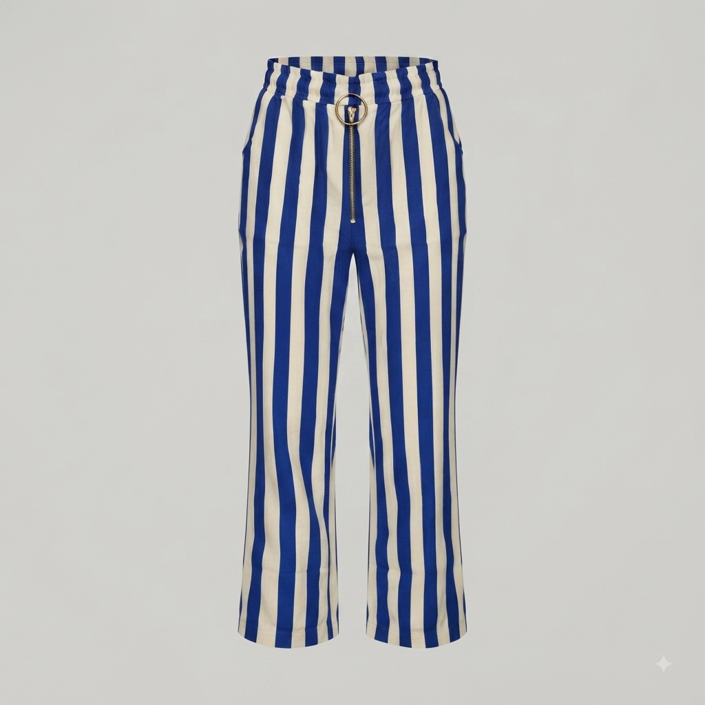 Pantalón diseño rayas con cierre