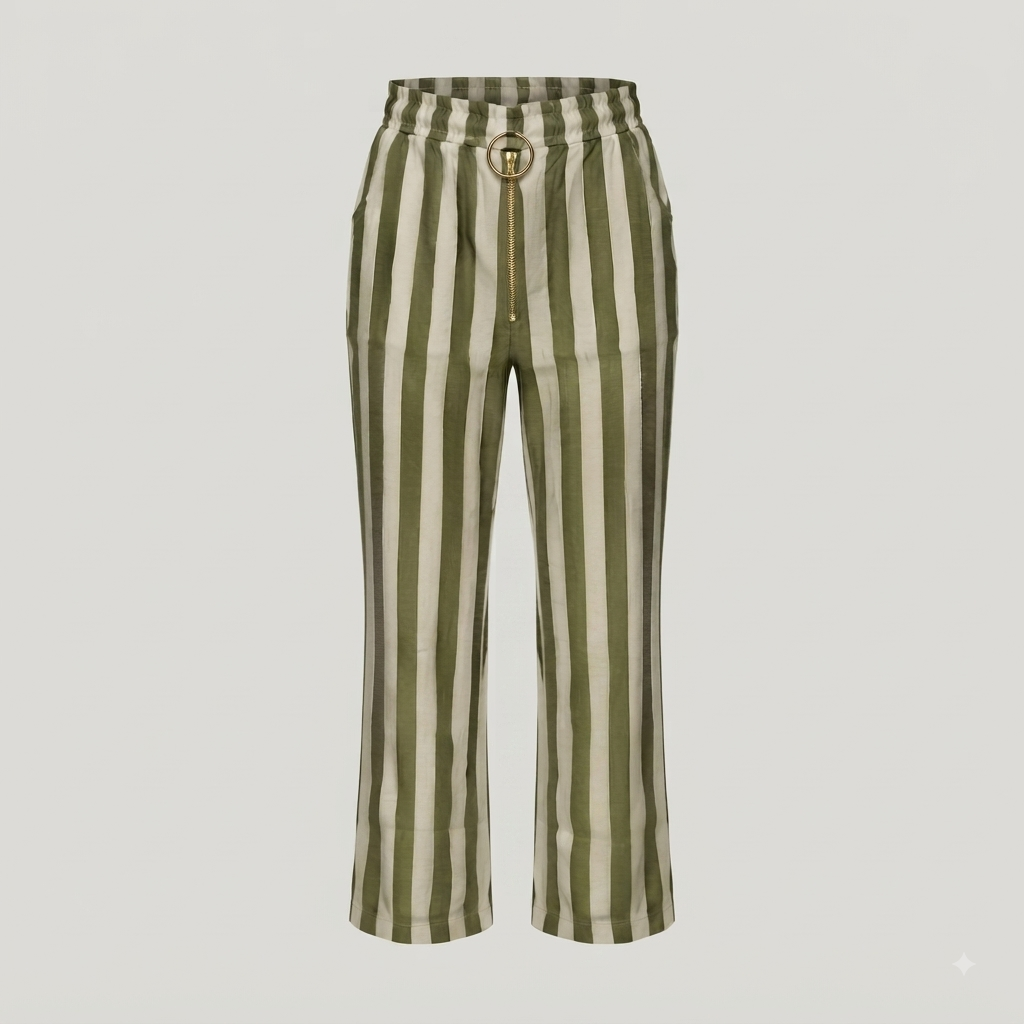 Pantalón diseño rayas con cierre