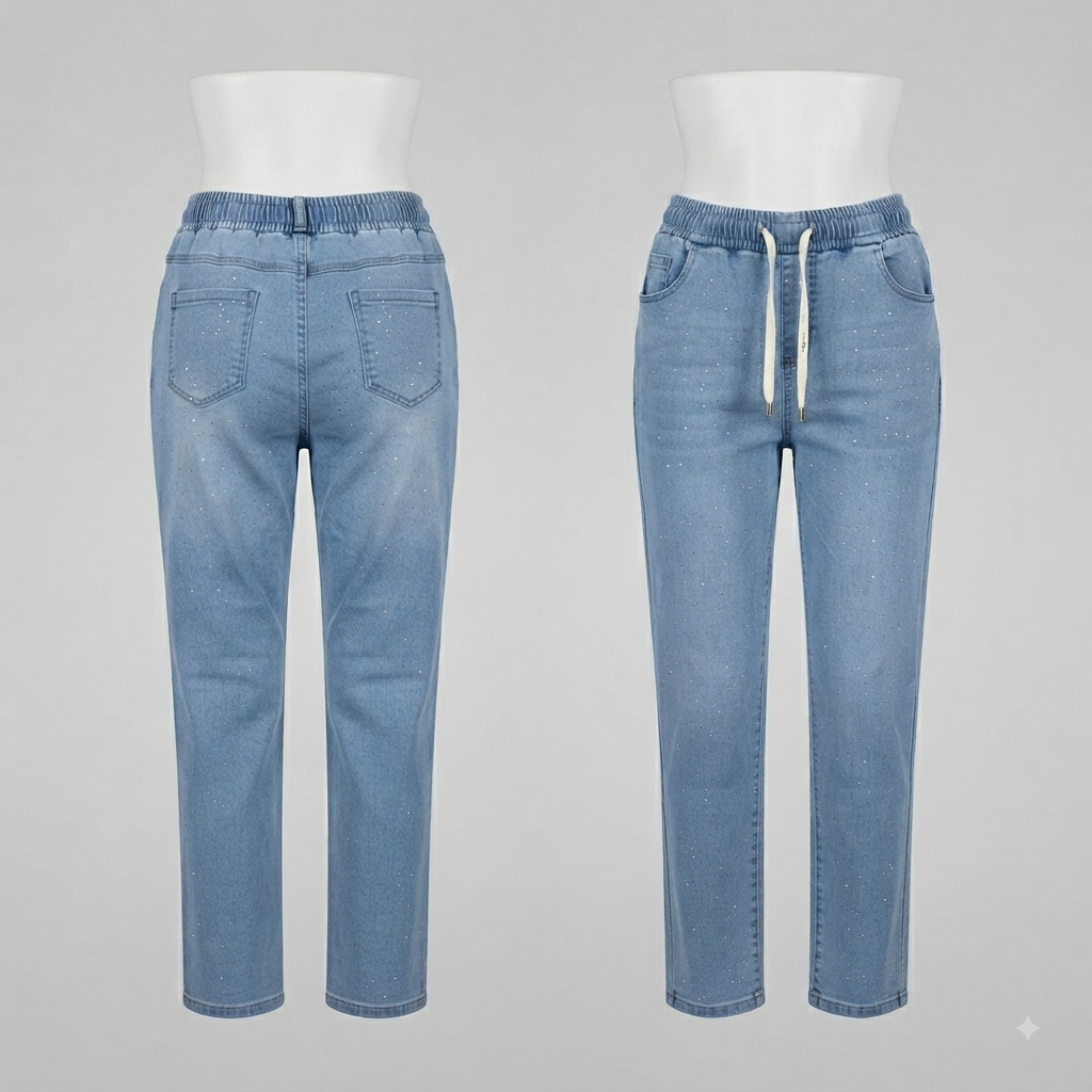 Pantalón de mezclilla ligero con brillos