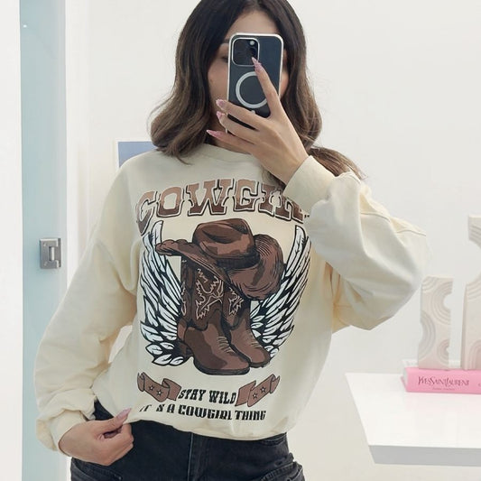 Sudadera cowgirl diseño botas