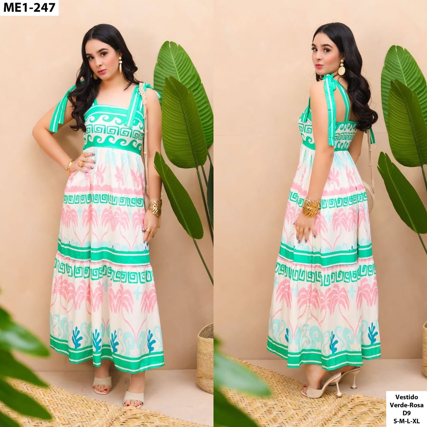 Vestido de tirantes con grecas