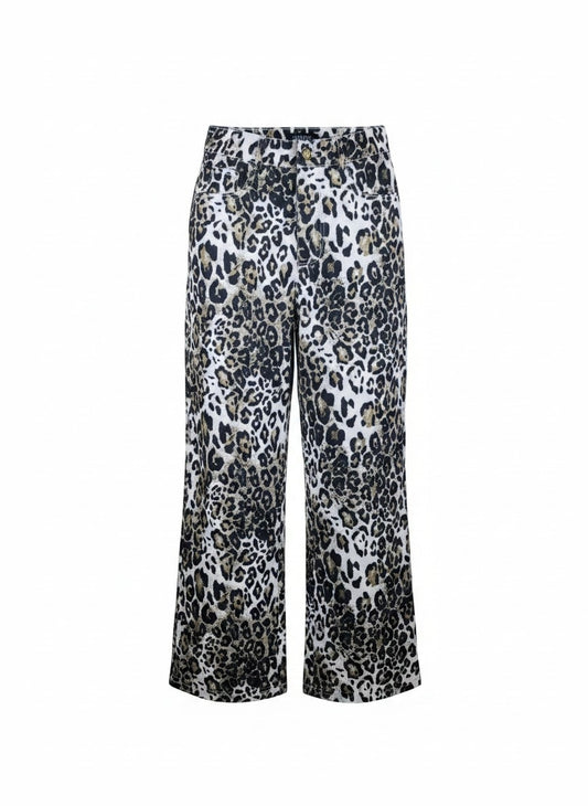 Pantalón mezclilla animal print tigre oscuro