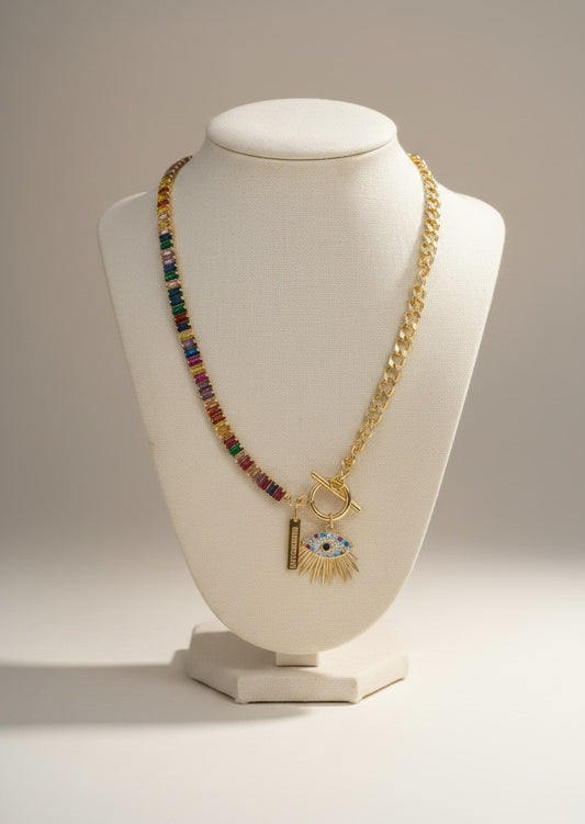 Collar multicolor ojo turco