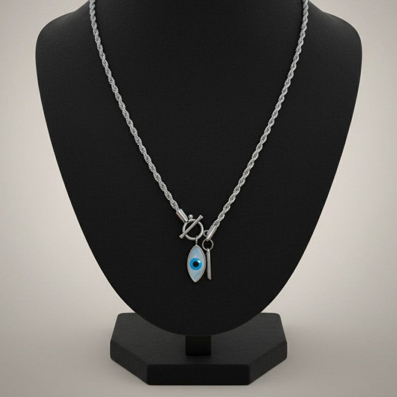 Collar plateado ojo turco