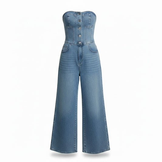 Enterizo mezclilla strapless