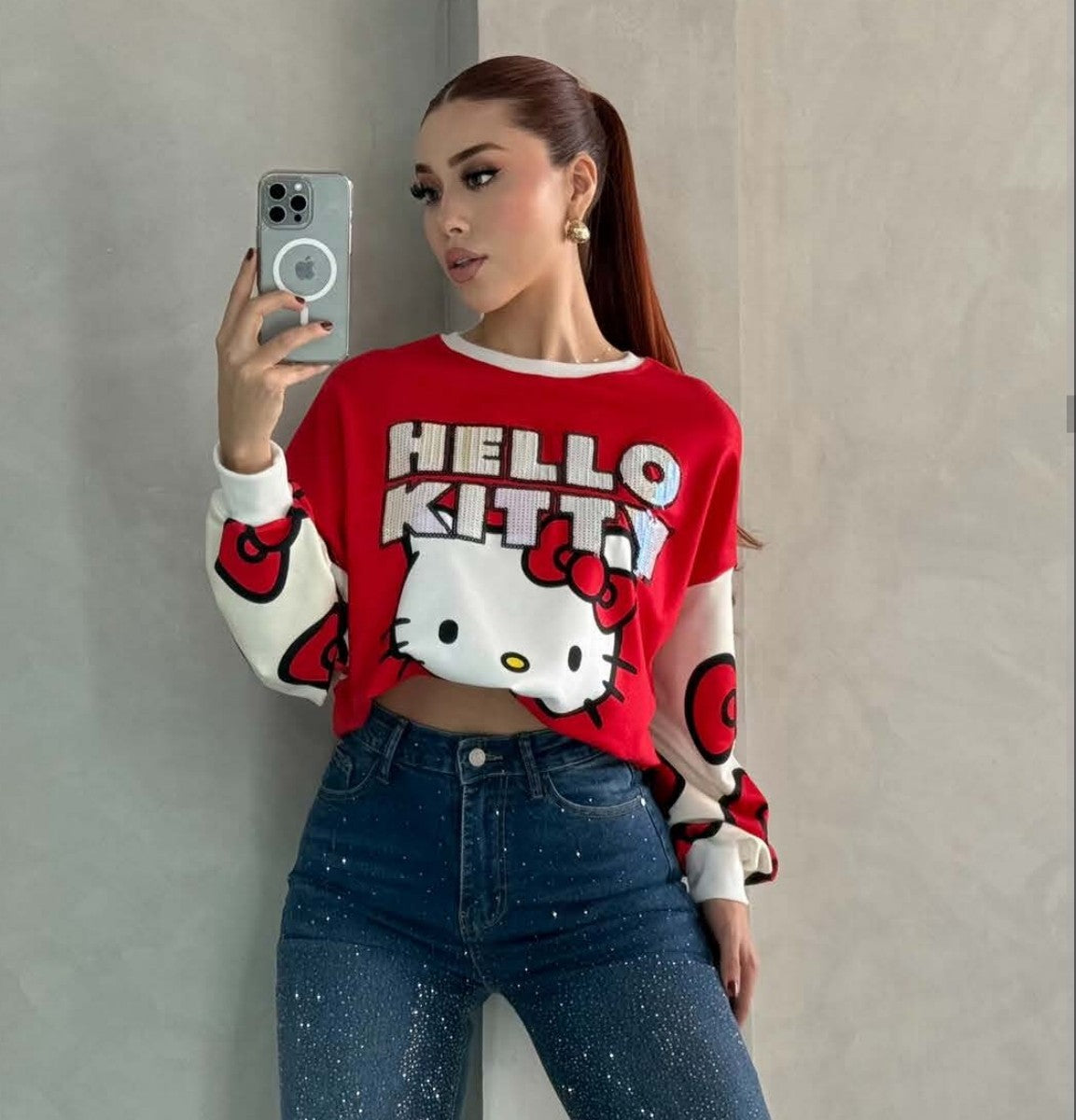 Sudadera Kitty con lentejuela