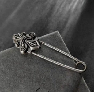 Broche grande aleación oro y zinc vintage
