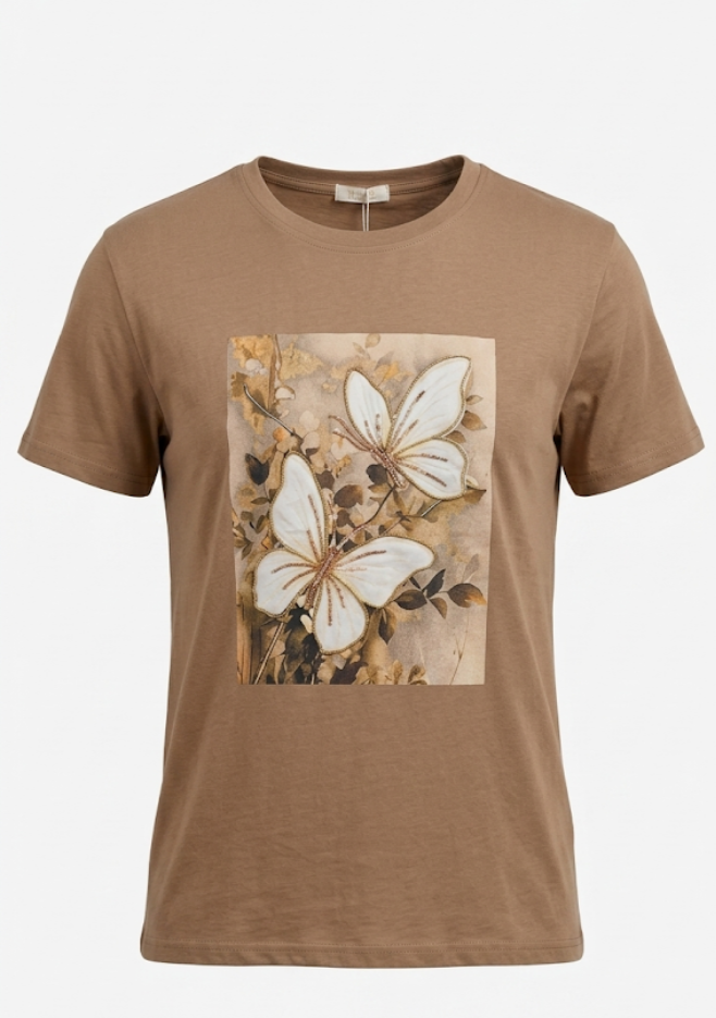 Playera con estampado de mariposas