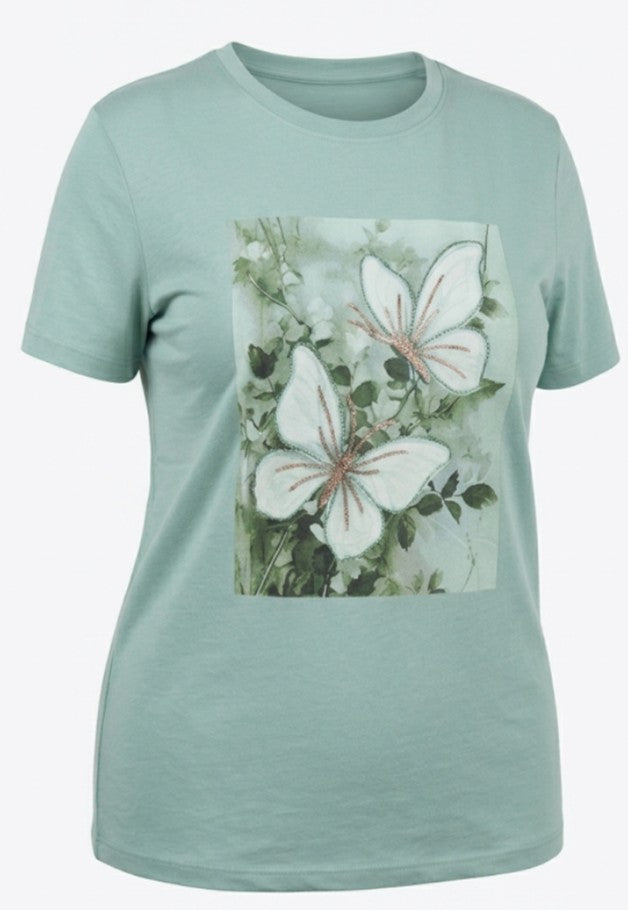 Playera con estampado de mariposas