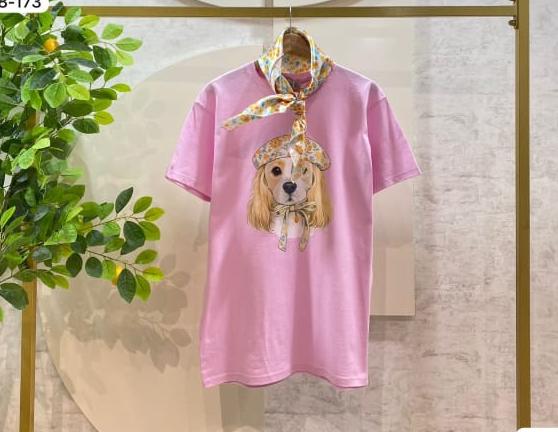 Playera con mascada Beige perro
