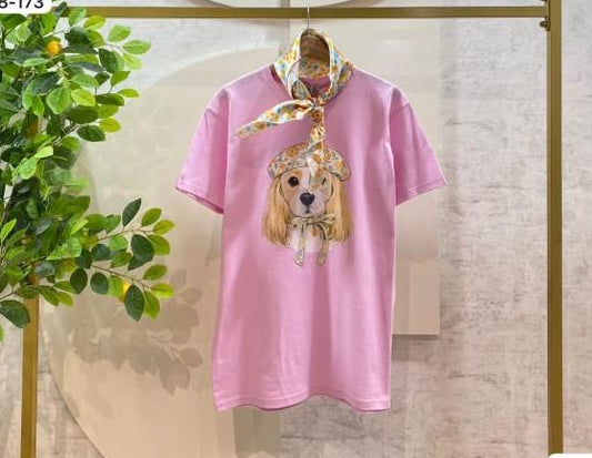 Playera con mascada Beige perro