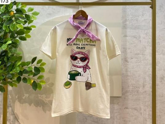 Playera con mascada gato