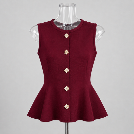 Blusa de punto peplum