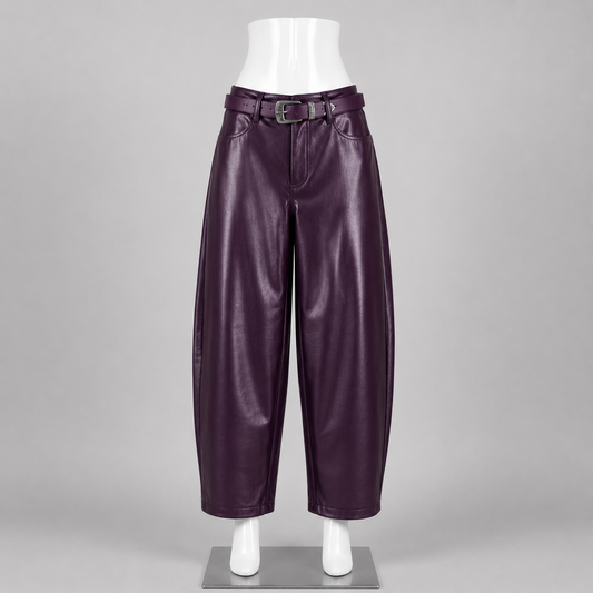 Pantalón de vinil corte tipo Barrel