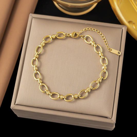 Pulsera dorada de eslabones cubanos acero inoxidable