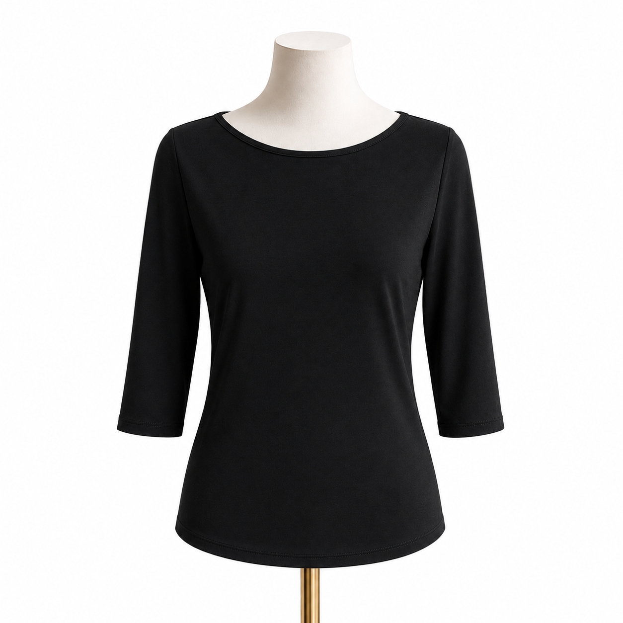 Blusa cuello ojal manga 3/4