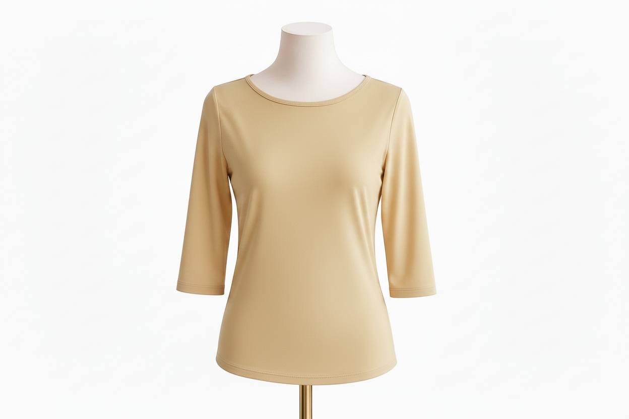 Blusa cuello ojal manga 3/4