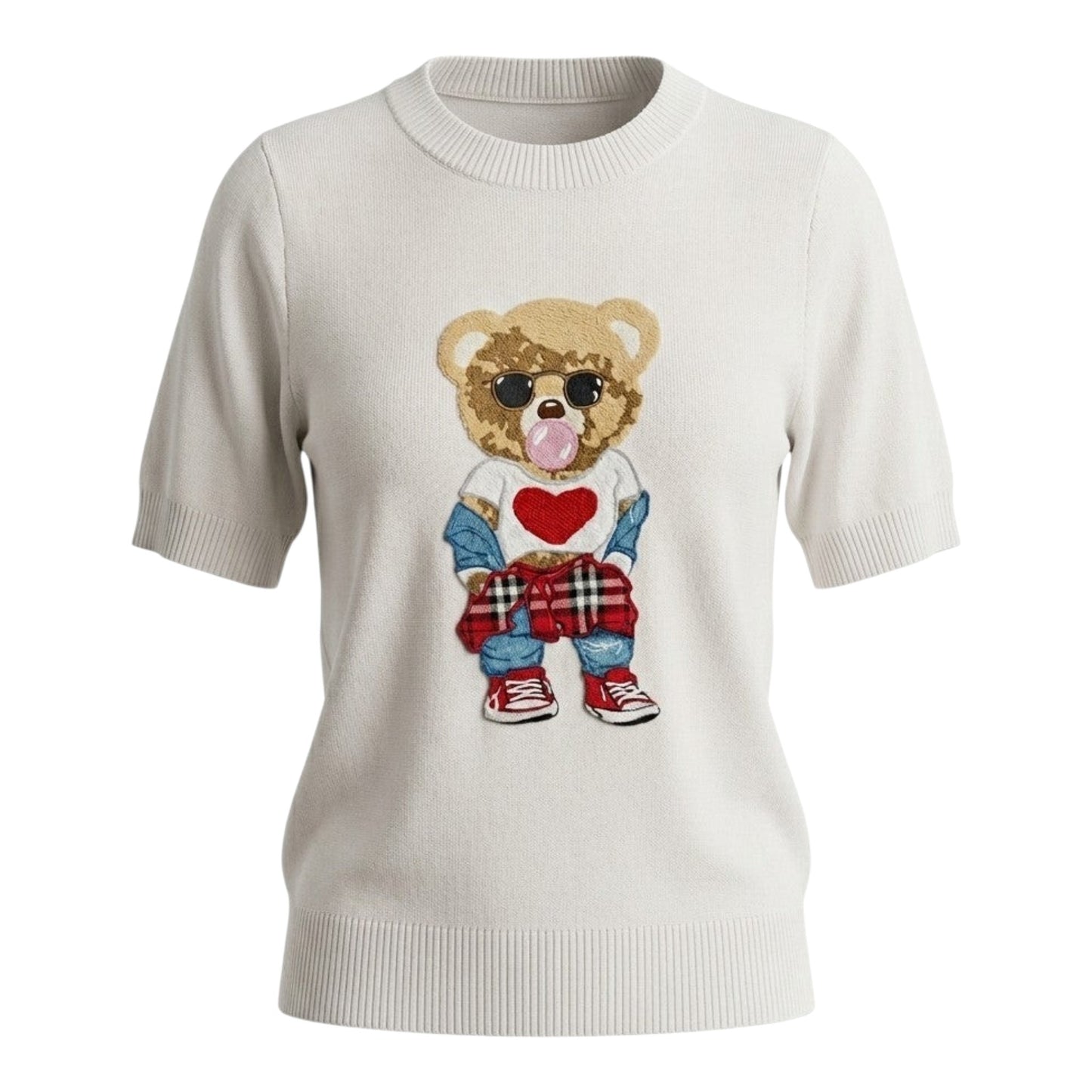 Blusa de punto diseño oso