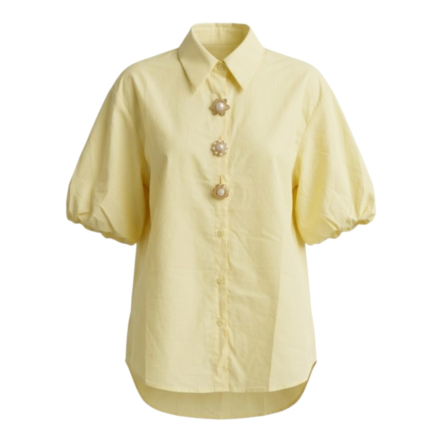 Camisa manga corta botones latón