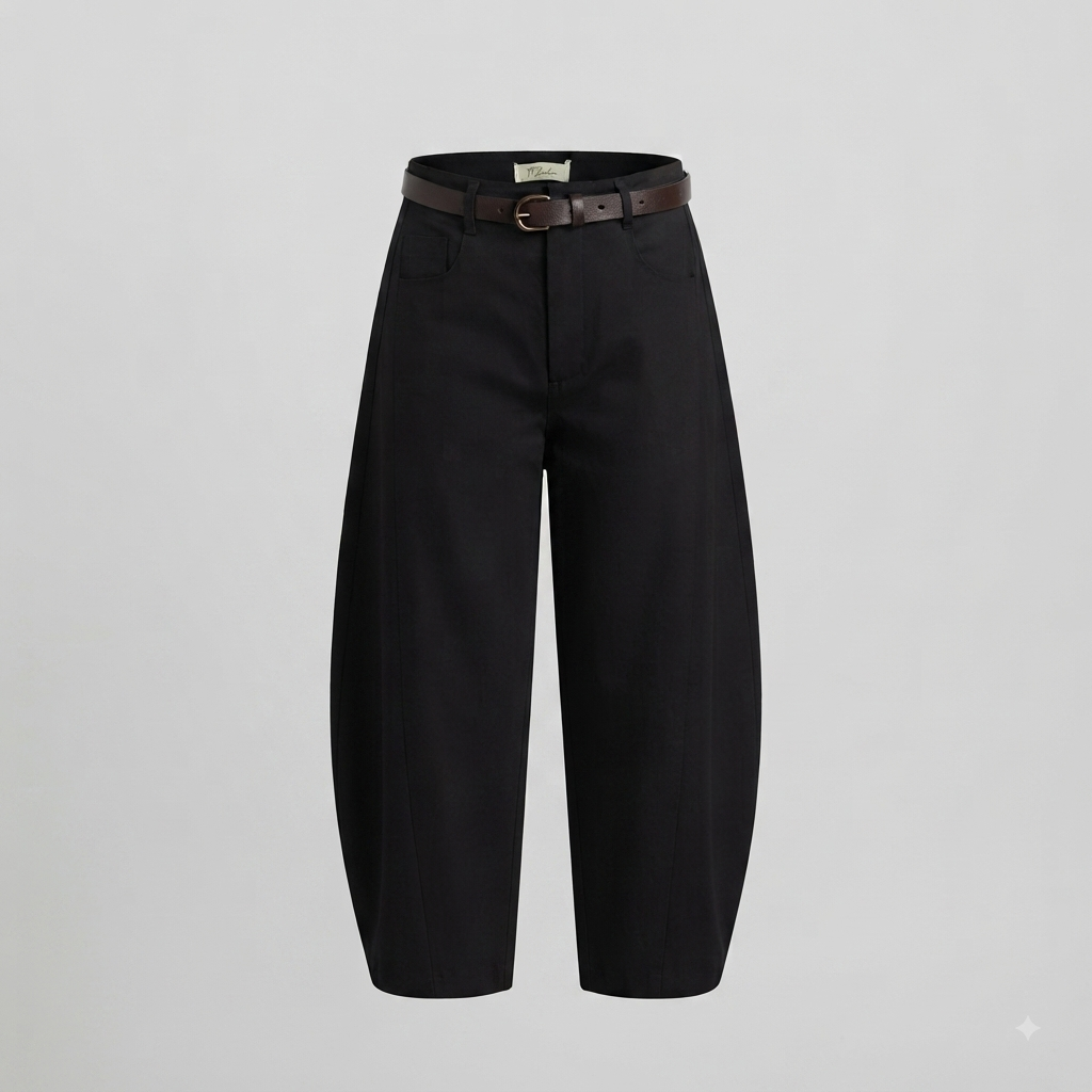 Pantalón de vestir barrel con cinturon