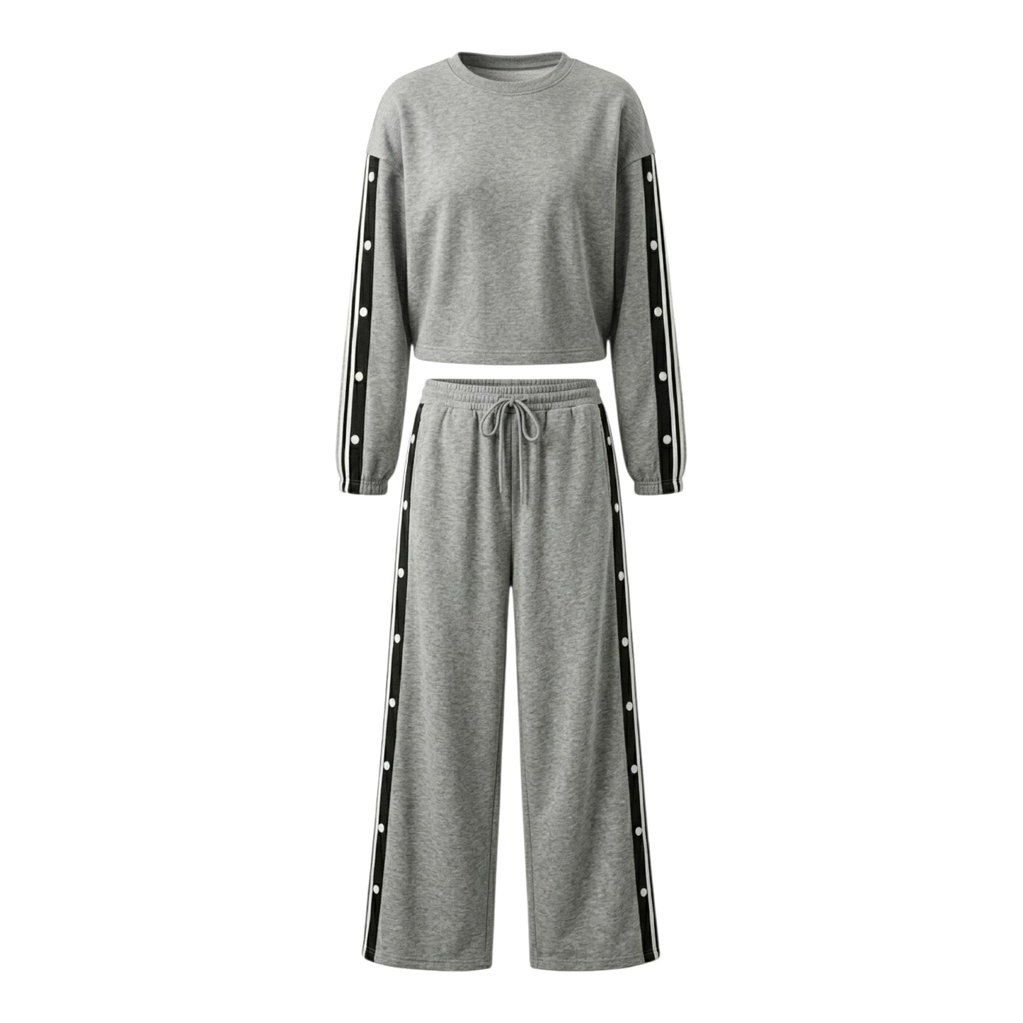 Conjunto de pants líneas laterales y botones