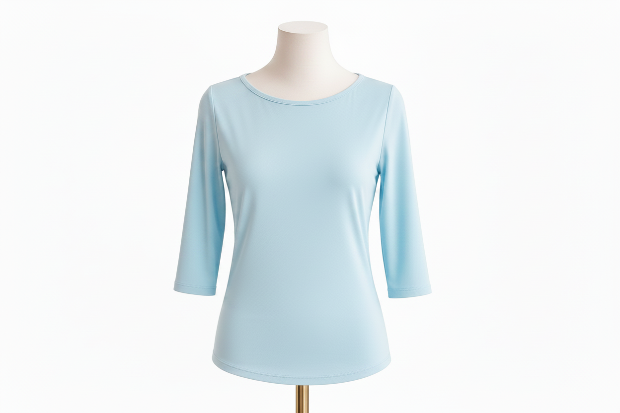 Blusa cuello ojal manga 3/4