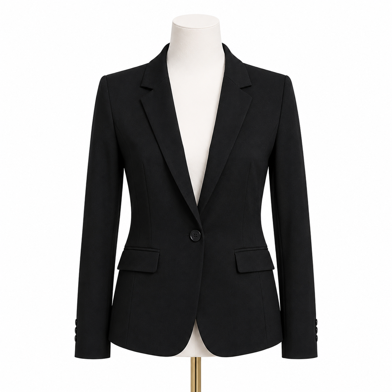 Blazer negro con botón y bolsas